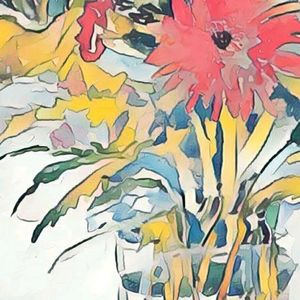 Original Watercolor of Dahlias in Home Decor